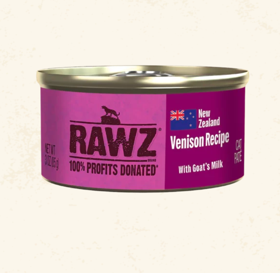 RAWZ 94% Venison, Organ Meats & Goat's Milk Pate Cat Food