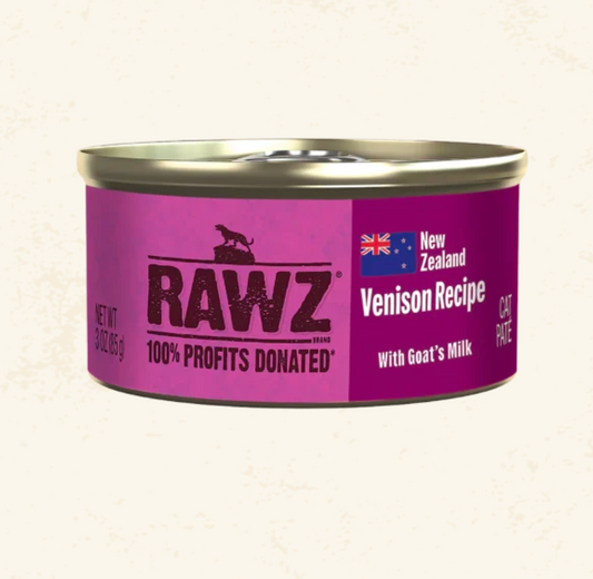 RAWZ 94% Venison, Organ Meats & Goat's Milk Pate Cat Food