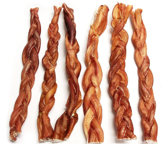 12" Thick Braided Bully Sticks - Odor Free (Bulk)
