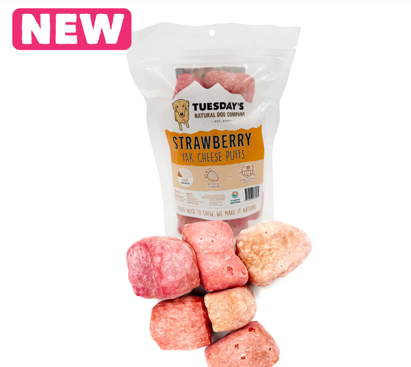 Strawberry Yak Cheese Puffs - 4 oz