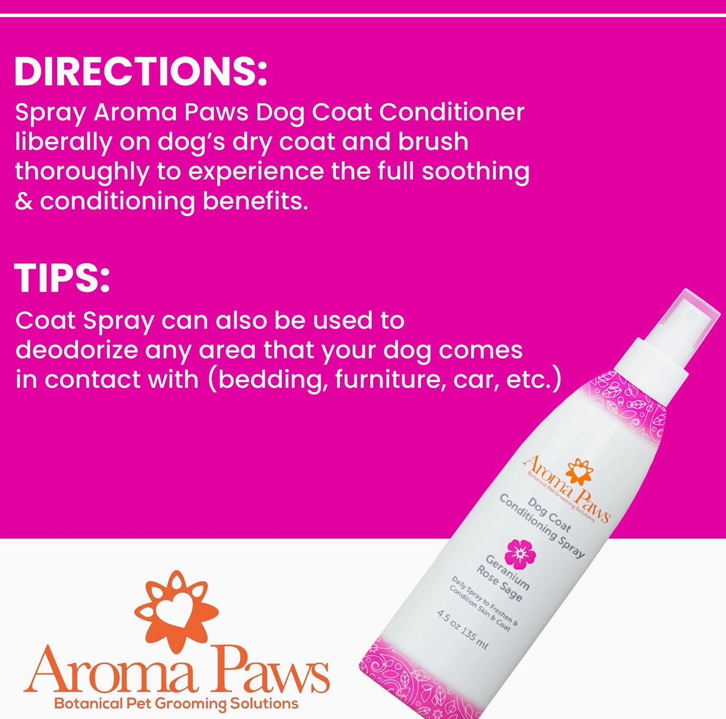 Aroma Paws Dog Conditioning Spray