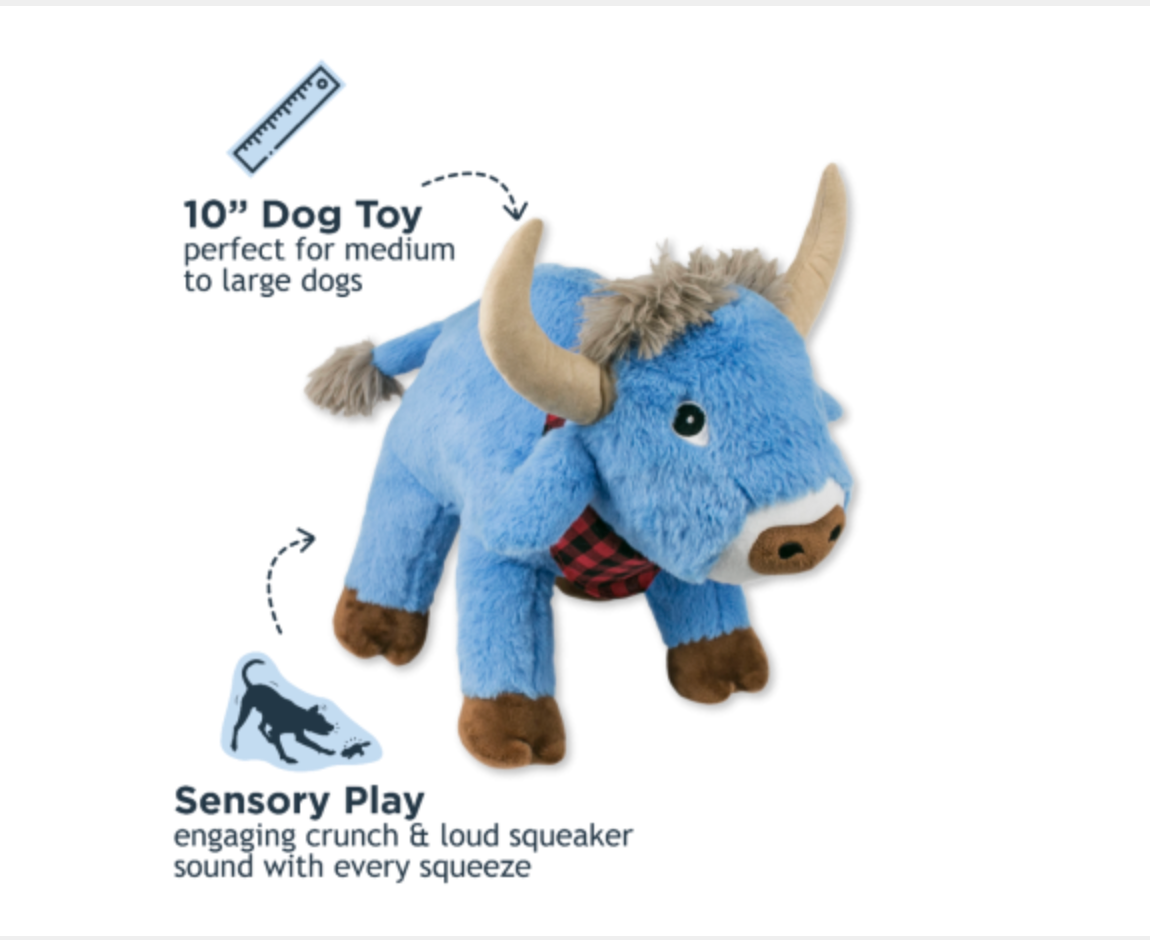 Plush Blue Ox Squeaker / Crinkle Toy