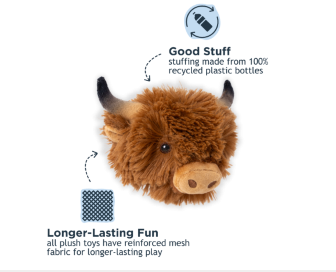 Highland Cow Head 2-in-1 Dog Toy