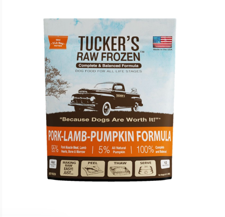Tucker's Raw Frozen Dog Food - Pork, Lamb, & Pumpkin Formula