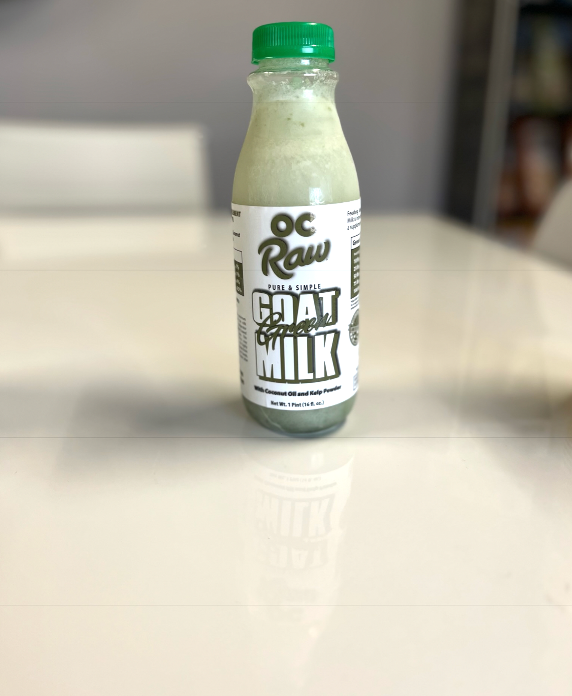 OC Raw Green Goat Milk with Coconut Oil & Kelp Powder
