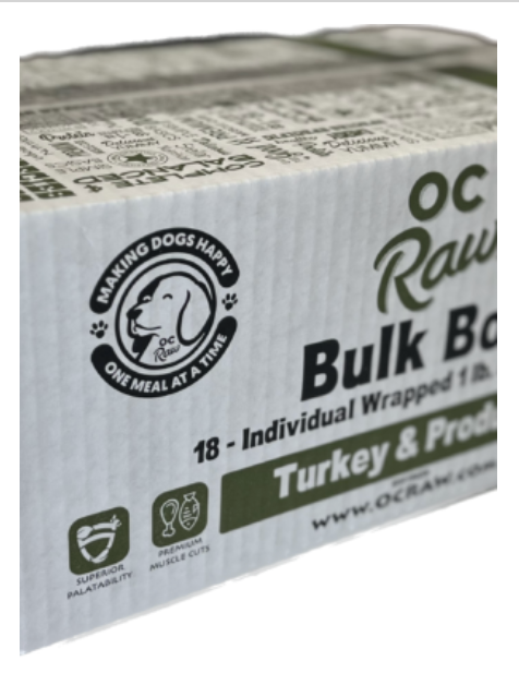 OC Raw Turkey & Produce Frozen Dog Food