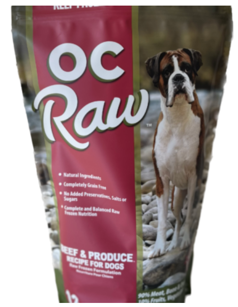 OC Raw Beef & Produce Frozen Dog Food