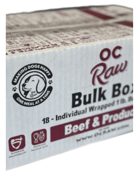 OC Raw Beef & Produce Frozen Dog Food