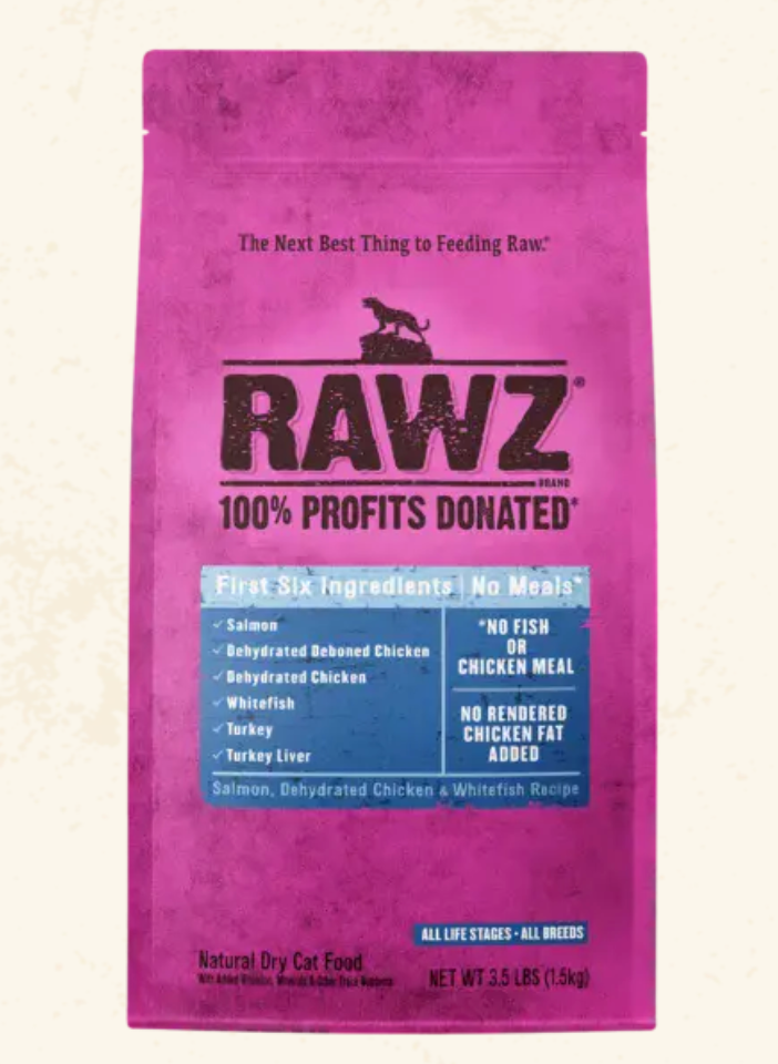 Rawz Salmon, Dehydrated Chicken & Whitefish DryCat Food Recipe