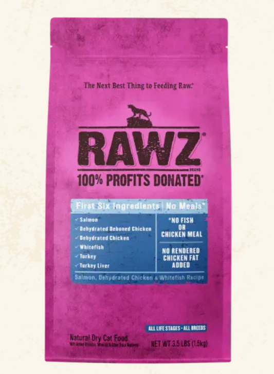 Rawz Salmon, Dehydrated Chicken & Whitefish DryCat Food Recipe