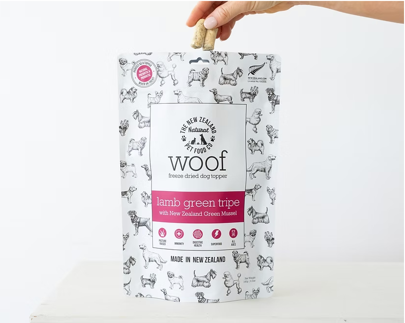 New Zealand Natural WOOF TREATS Freeze-Dried LAMB TRIPE w/MUSSELS