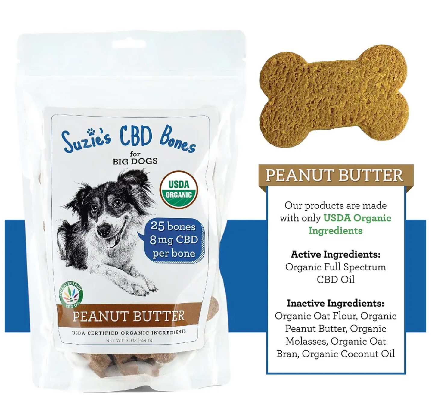 Suzie's CBD Bones for Big Dogs - 8 mg pieces