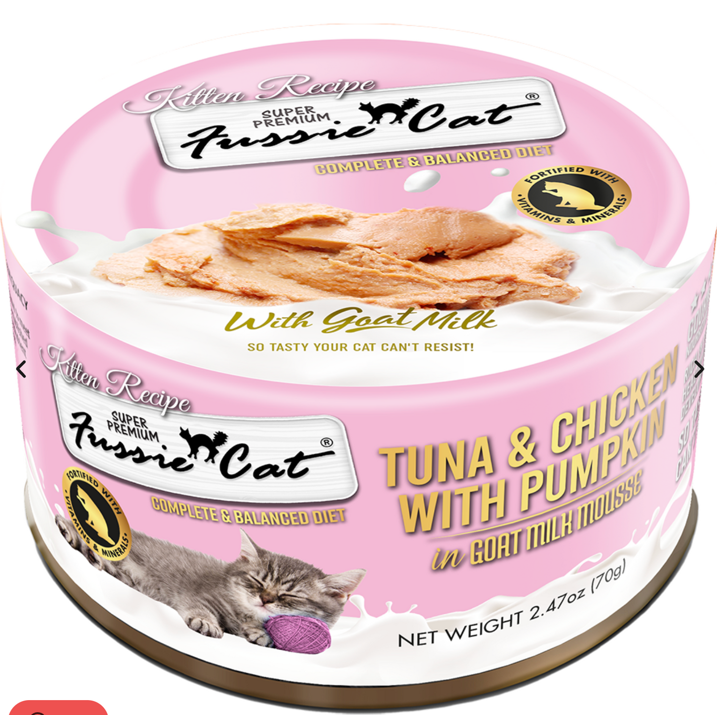 Fussie Cat Tuna & Chicken with Pumpkin In Goat Milk Mousse Kitten Recipe