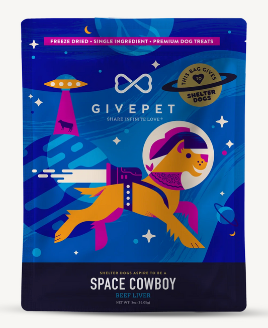 Give Pet - Space Cowboy Freeze-Dried Dog Treats, 3oz Bag