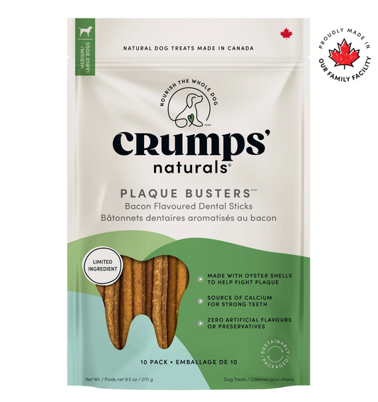 Crumps Naturals Plaque Busters Bacon Dental Sticks