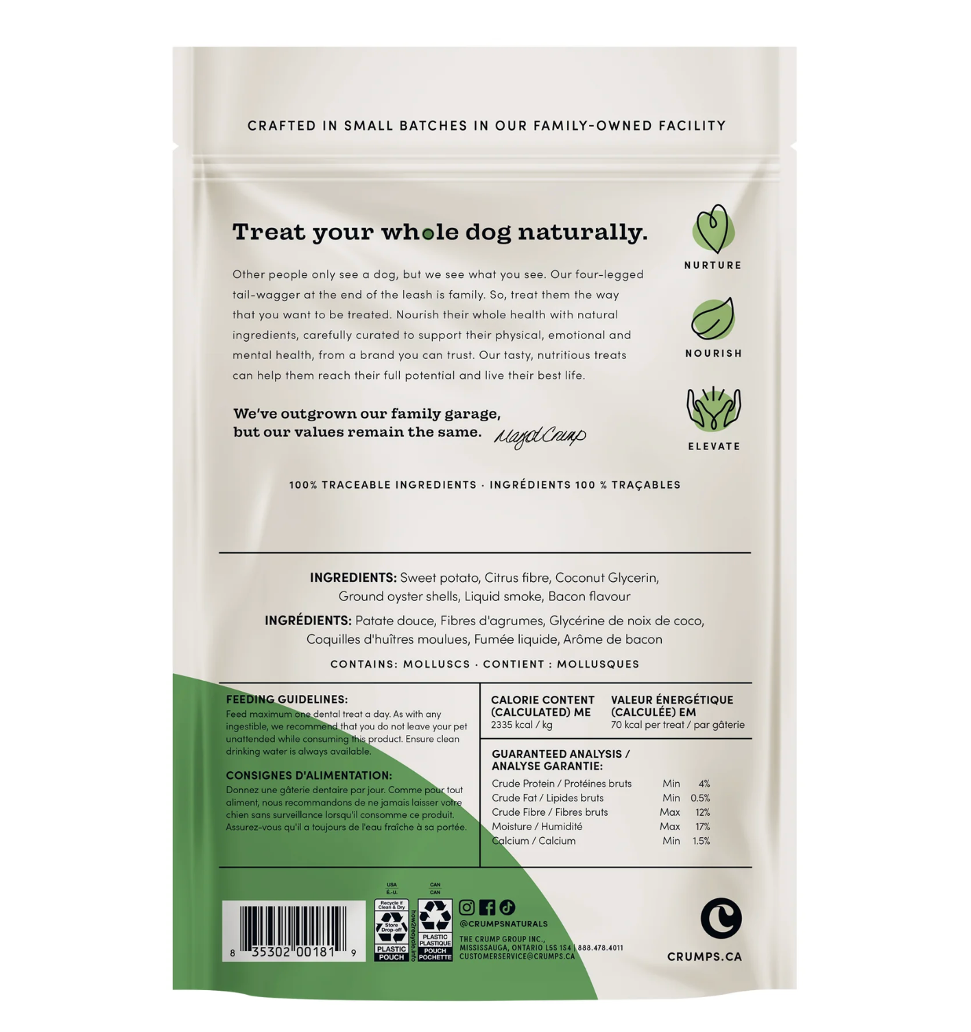 Crumps Naturals Plaque Busters Bacon Dental Sticks