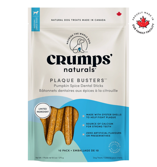Crumps Naturals Plaque Busters Pumpkin Spice Dental Sticks