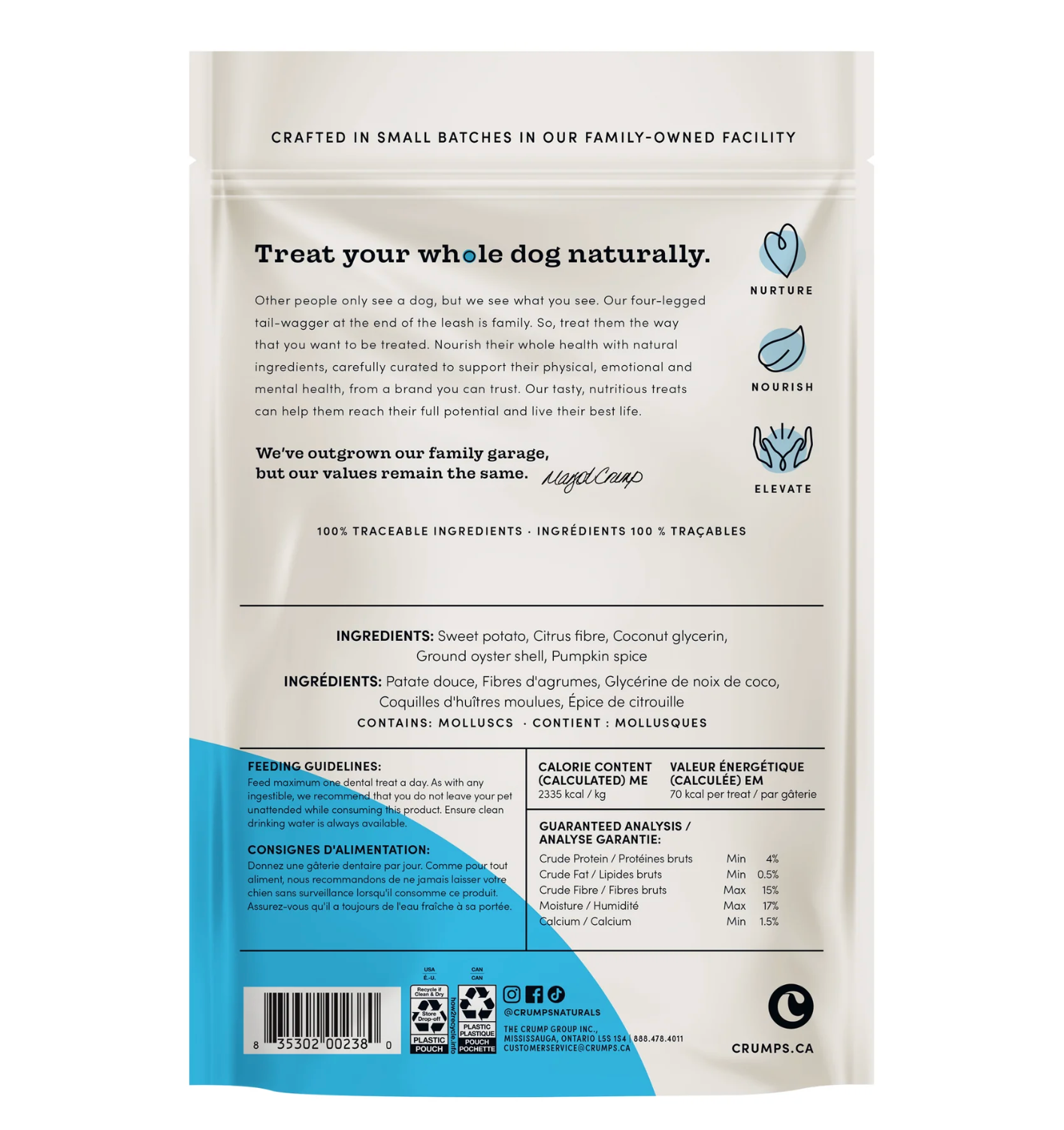 Crumps Naturals Plaque Busters Pumpkin Spice Dental Sticks