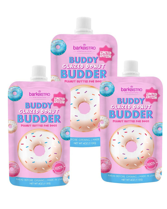 Buddy Budder - Glazed Donut Dog Peanut Butter - 4 oz squeeze pouch