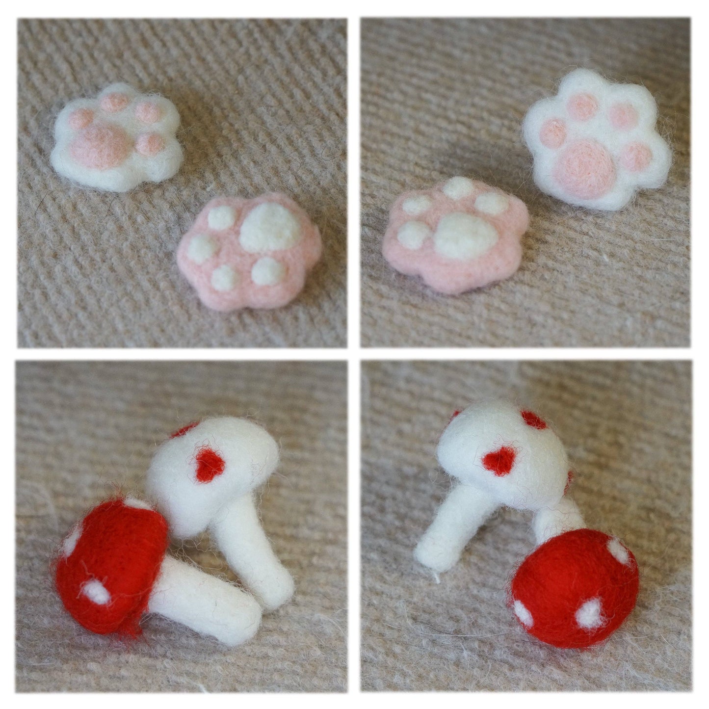 Handmade Wool Felt Cat Toy Set –Paws