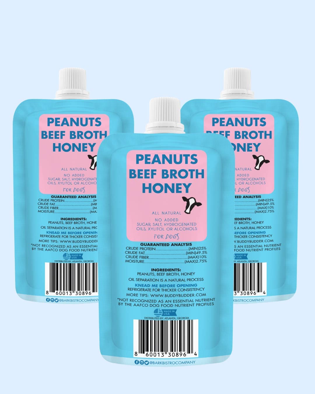 Buddy Budder - Beef Broth Dog Peanut Butter - 4 oz squeeze pouch
