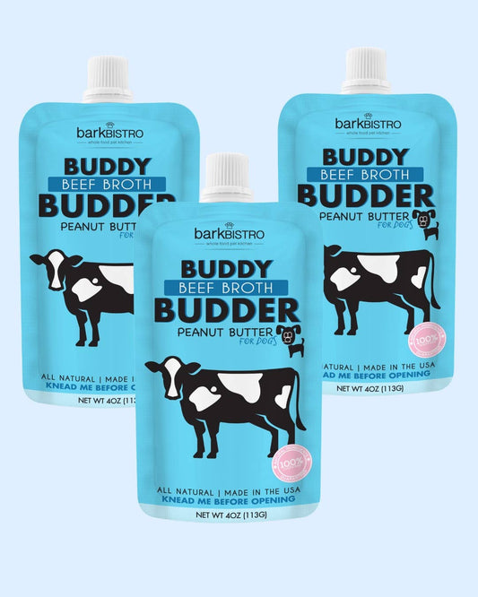 Buddy Budder - Beef Broth Dog Peanut Butter - 4 oz squeeze pouch