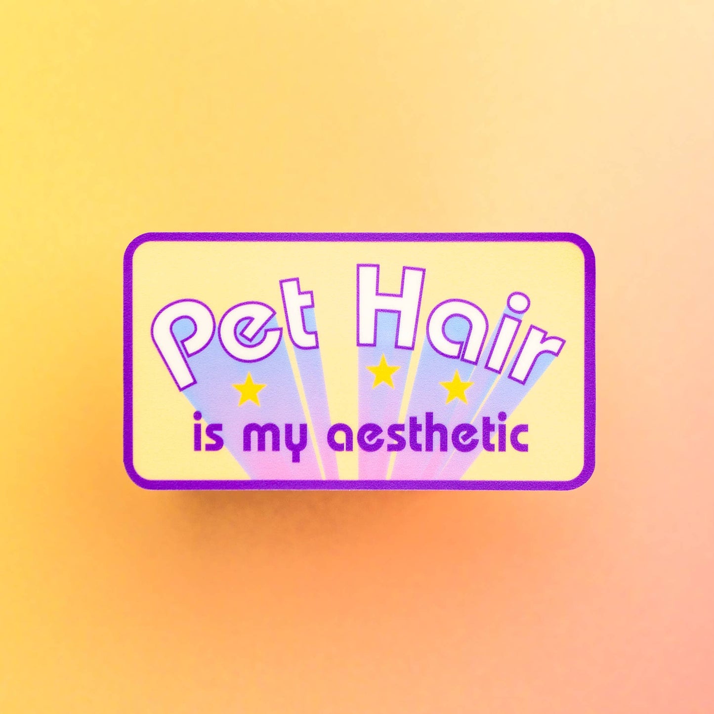 Pet Hair is My Aesthetic Sticker | Funny 70s Patch Stickers