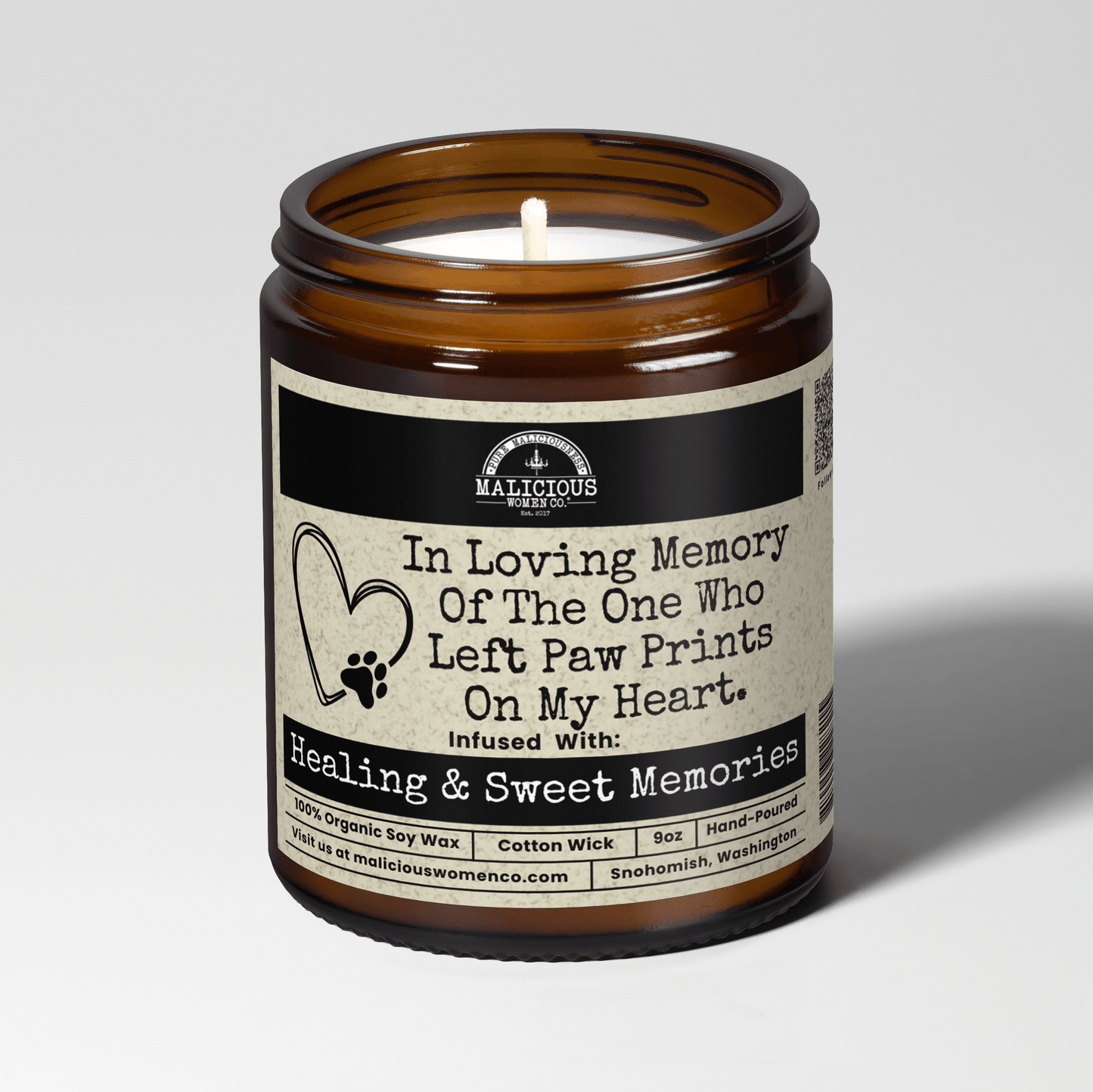 In Loving Memory Of The One Who Left Paw Prints On My Heart | 9oz Candle