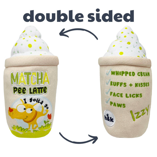 Matcha Pee Latte Dog Toy (Double Sided)