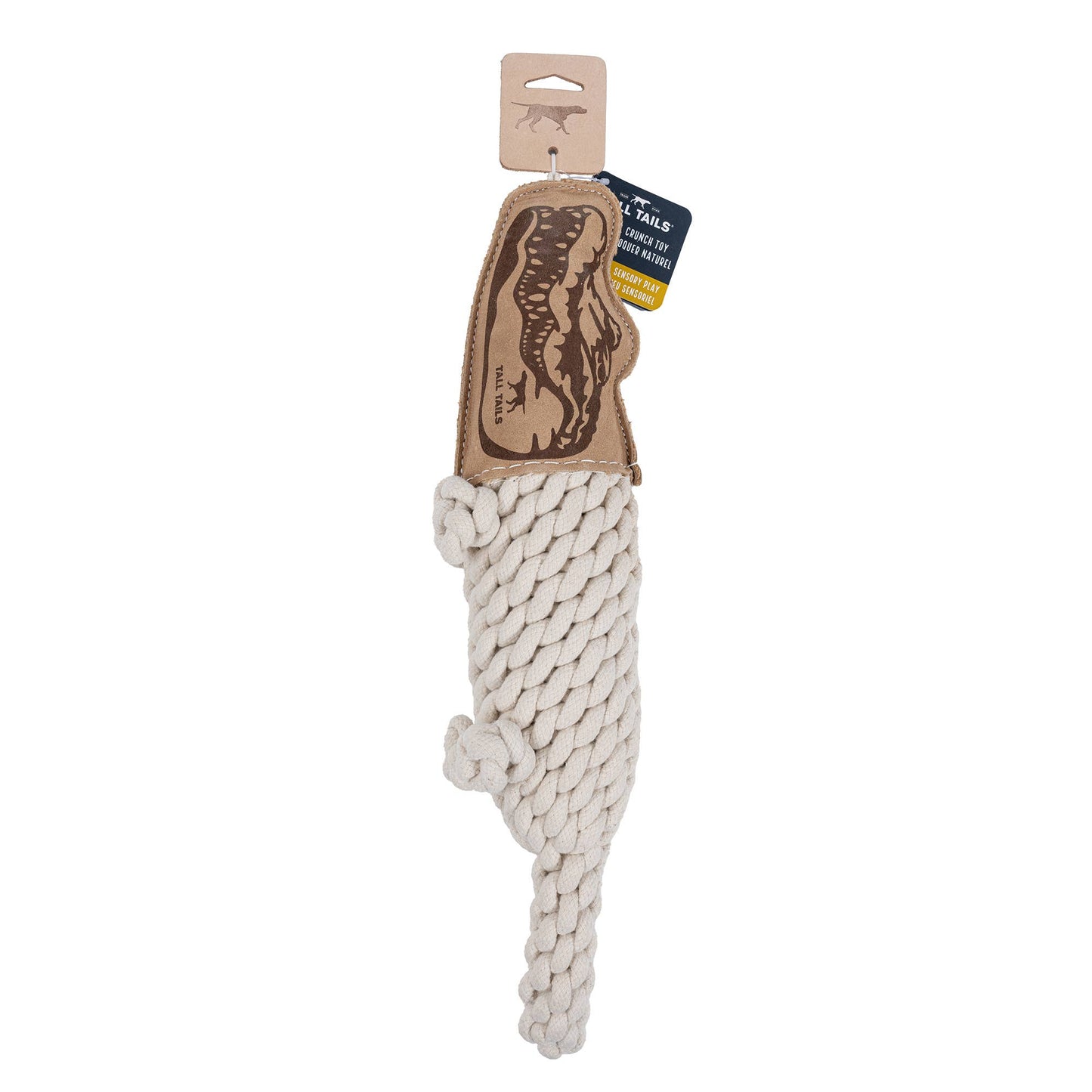 Natural Leather Crunch Crocodile Rope Dog Toy