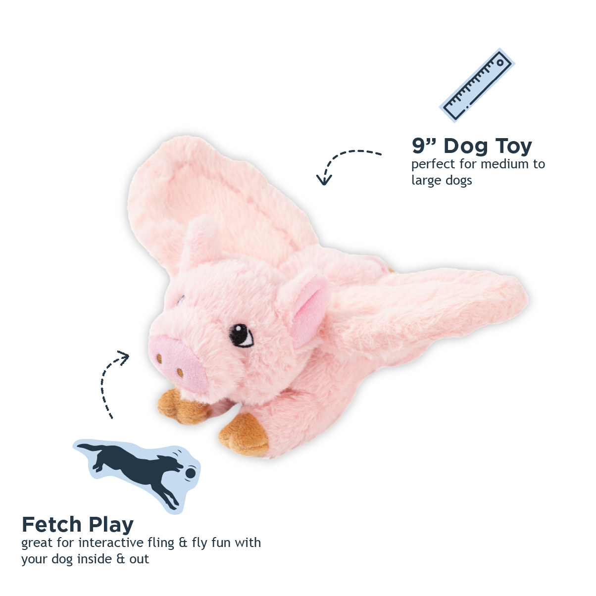 Pig Fling and Fetch Toy for Dogs