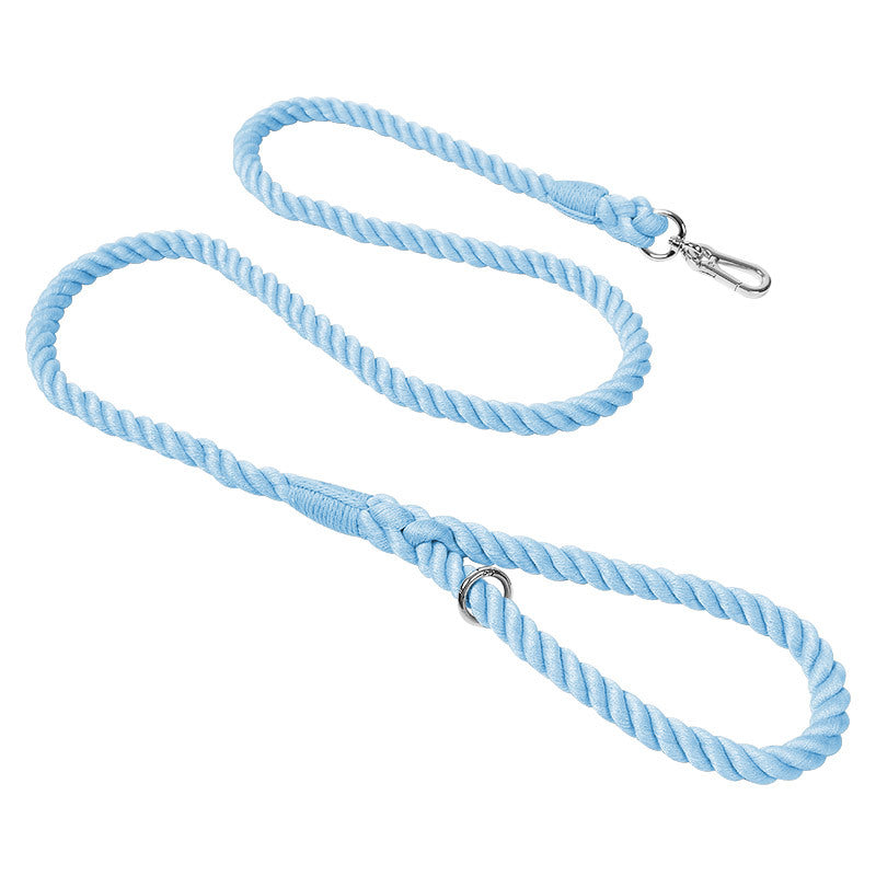 6 Foot Light Blue Rope Leash by Puppy Community