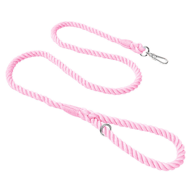 6 Foot Pink Rope Leash by Puppy Community