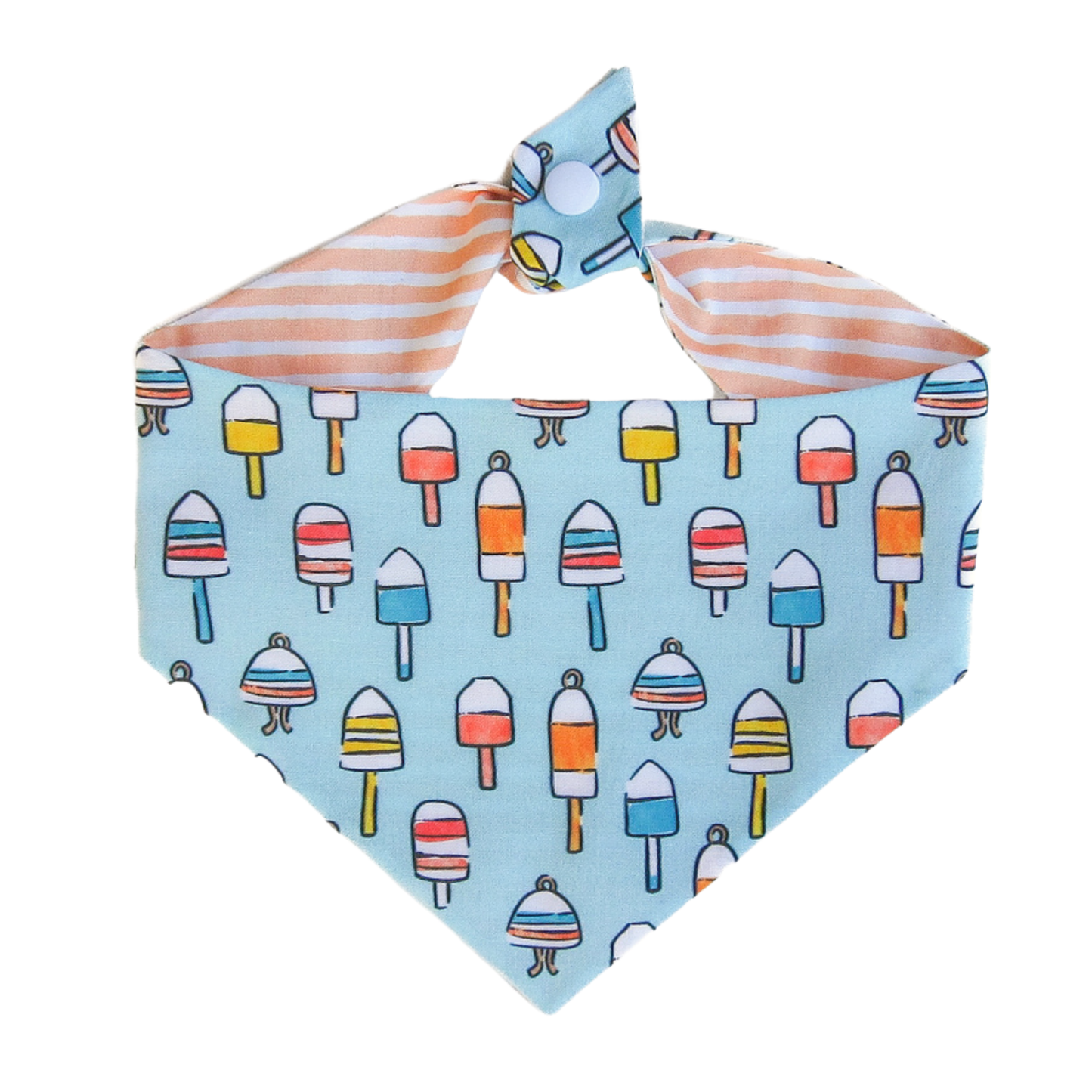 Blue Buoys Reversible Tie On Dog Bandana