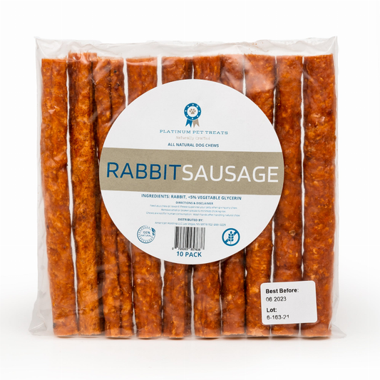 Platinum Pet Treats - The Sausage: Rabbit (Pack of 10)