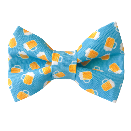 Blue Beer Mug Dog Bowtie