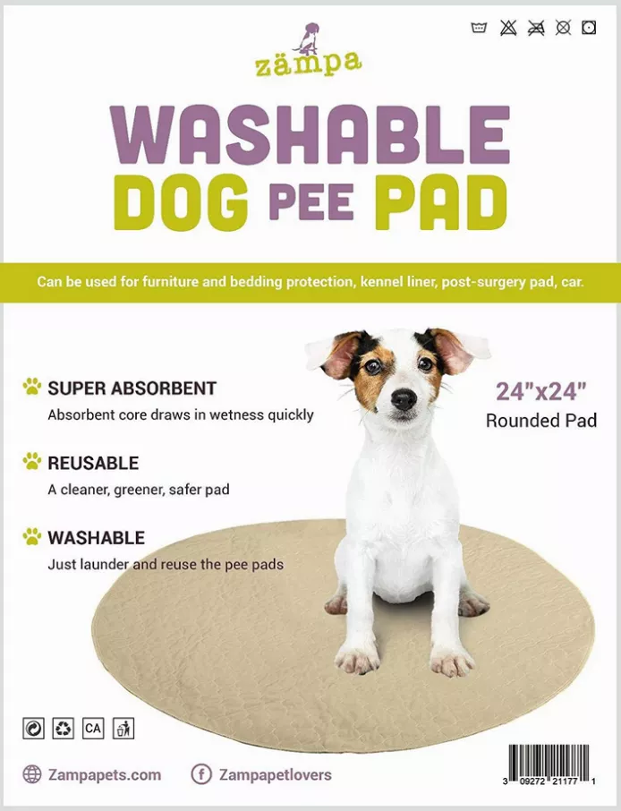 Washable Pee Pads from Zampa Pets - Reusable Puppy & Whelping Pad | Waterproof Training Dog | Great for Playpens