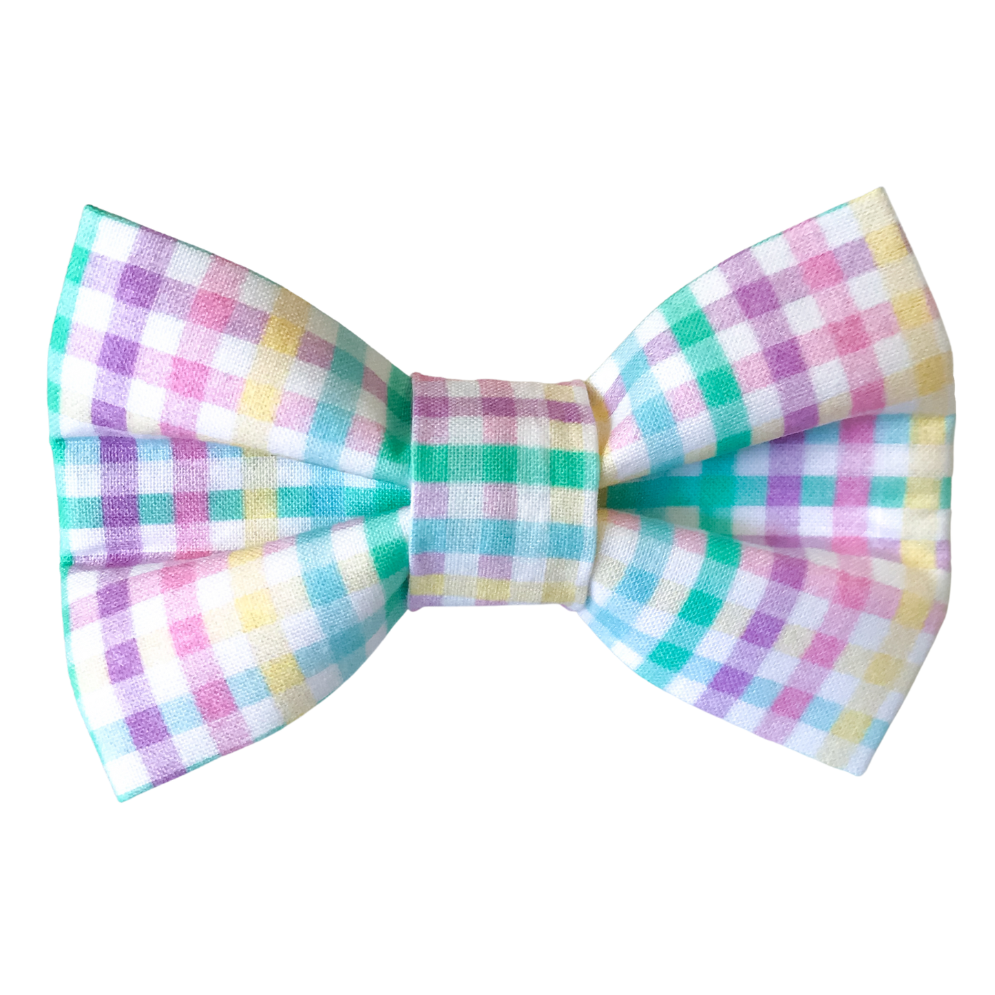 Pastel Plaid Dog Bowtie for Spring and Summer