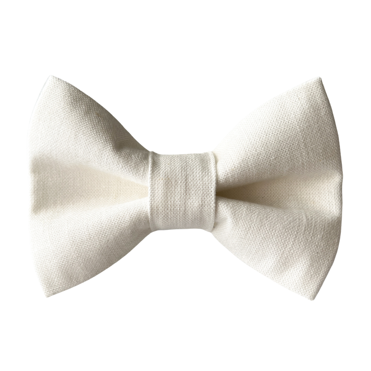 Cream Linen Pet Bow Tie for Spring and Weddings