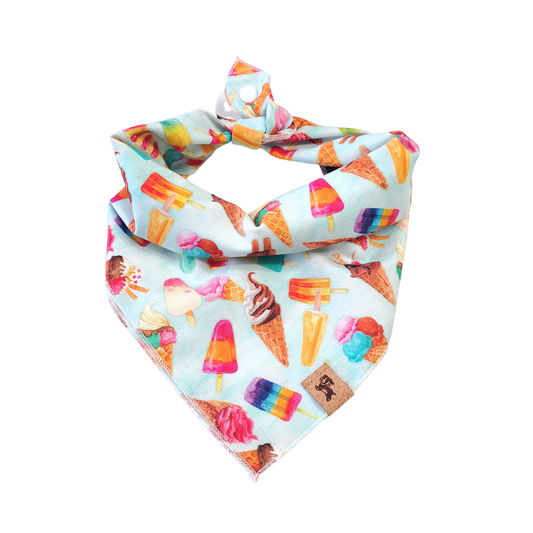 Ice Cream Tie-on Dog Bandana