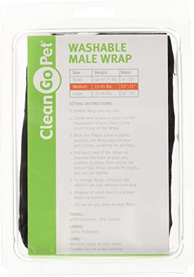 Washable Male Dog Wrap by Clean Go