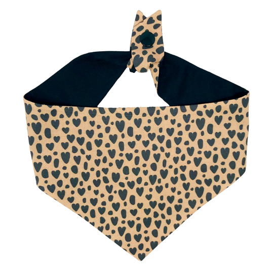 Leopard Hearts Tie On Dog Bandana