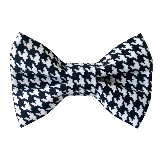 Black and White Houndstooth Pet Bowtie