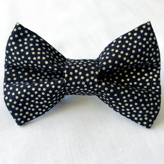 Black and Gold Dot Pet Bowtie