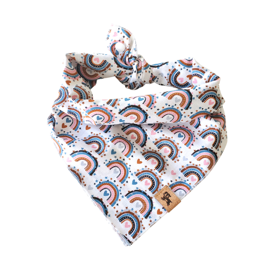 Boho Rainbow Tie-on Dog Bandana