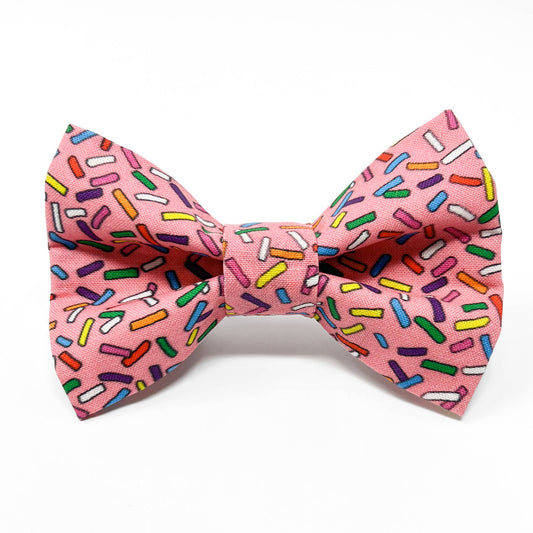 Dark Pink Sprinkles Pet Bow Tie for Birthdays / Celebrations